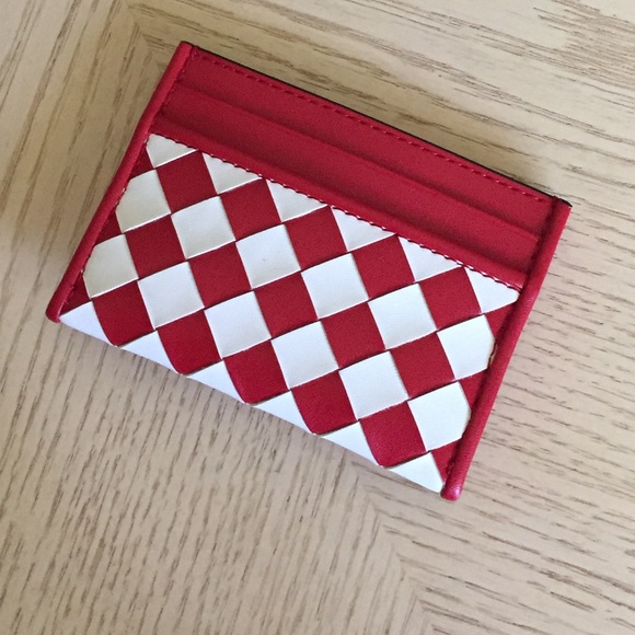 Michael Kors Reed Bright Red Card Holder - Picture 2 of 5